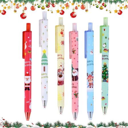 24-delt julepenn, julekulepenn, tegneserie juletre-elg, sett, julegave adventskalender 2023