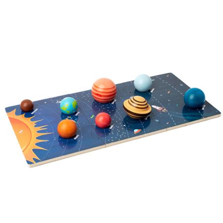 Træmodel af Solsystemet, Montessori Legetøj Planet Puslespil Videnskab STEM Rum Læring til Børn 4-8 med 3D Planeter