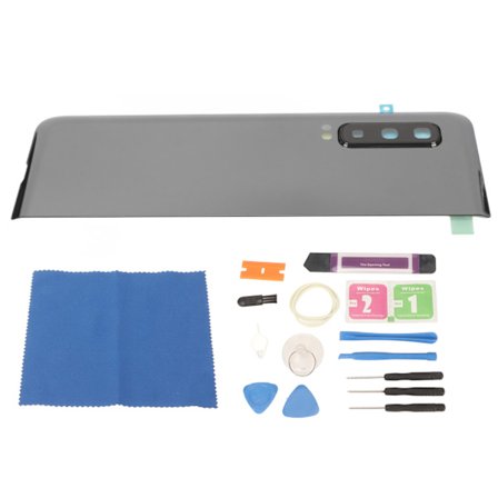 Ersättning bakre glasöverskydd förinstallerad kameralins limtejp professionell serviceverktygssats för Samsung Galaxy Z Fold SM F900 svart