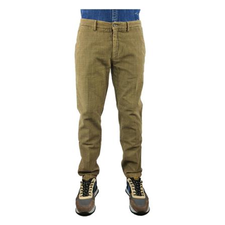 40Weft, Chino Pants With Houndstooth Print Bruin, Heren, Maat:M