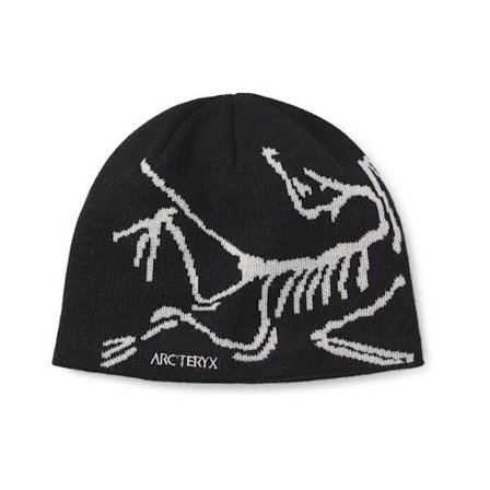 Arc'teryx Bird Head Toque -pipo, musta, merinovillaa, neulottu talvipipo, unisex
