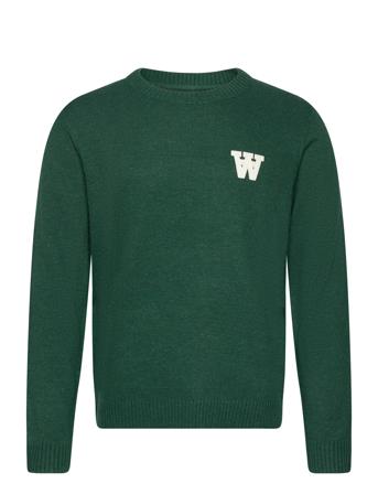 Tay Aa Cs Patch Lambswool Jumper Pullover Grønn Double A By Wood Wood*Betinget Tilbud