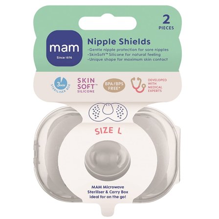 MAM Nipple Shields 2-pak Large, Børn & Forældre, Amning & Flaske, Ammebrikker