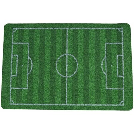 Fotballbane foran baderom kjøkken stue fotballplen teppe