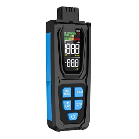 Professionel Farve Display CO Måler Tester 0-1000PPM CO Detektor Håndholdt Kulilte Måler med Temperatur Sensorer
