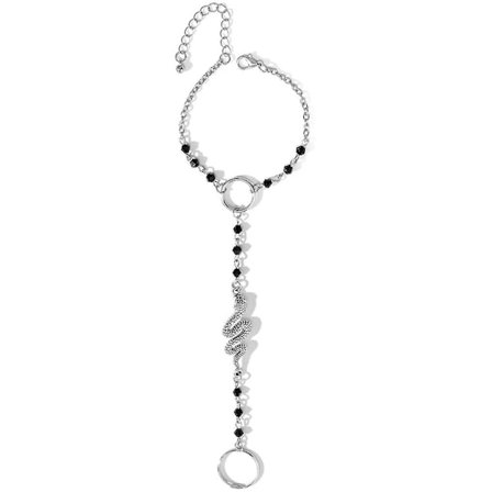 Orm Finger Ring Armband Personlighet Orm Ring Armband Handkedja Ring Smycken