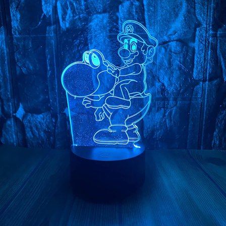 Anime Cartoon Game Action Figur Super Mario Riding Yoshi 3D