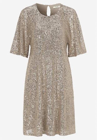 Cellbes of Sweden - Luksuriøs pailletkjole i sølv til damer i størrelse 50/52