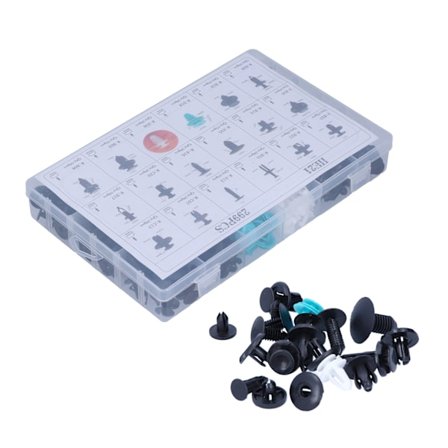 299 st Auto Fästelement Clips Tryckhållare 18 Storlekar Universal Bil Kaross Skärm Trim Huv Dash Panel