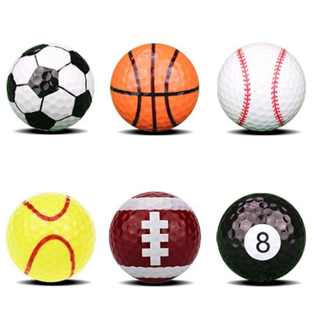 6 stk. 42 mm Assorterede Golfbolde - Nyhedsgavesæt til Golf til Børn og Golfspillere