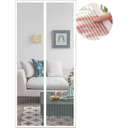 Kraftig magnetisk myggnätsdörr, långlivad med magnetisk stängning, husdjurs- och barnvänlig, enkel att montera, hållbar konstruktion för