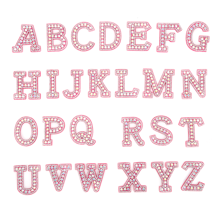 A Z 26 engelske bogstaver Tøj Applikation Patches Stickers Strass Tøjdekoration