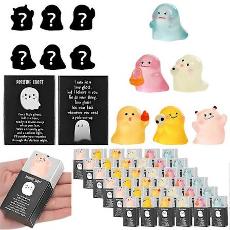 Mystery Mini Luminous Ghost Blind Box, Legetøj til Skrivebord, Hylde & Festdekoration