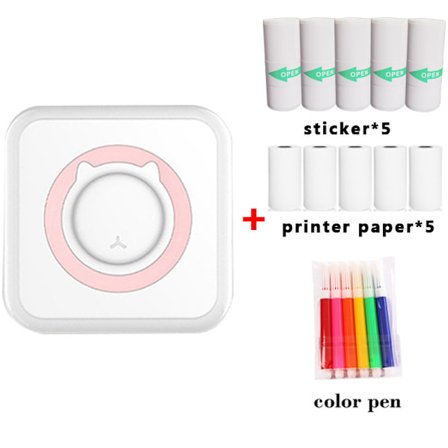 Mini Termisk Skrivare, Bluetooth Bärbar Bläckfri Pulverskrivare