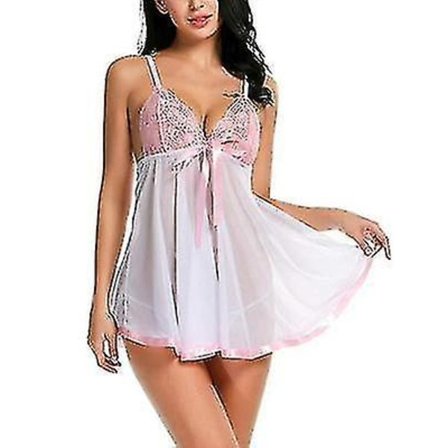 Erotisk Sexy Lingeri med Pailletter, Gjennomsiktig Stroppkjole