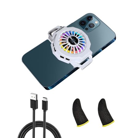 Game Phone Fan Radiator för telefonbredd från 2,6" till 3,5", vit