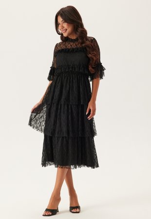 BUBBLEROOM Frill Lace Midi Dress Vaatteet