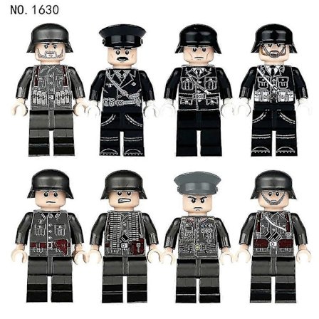 8-pack Militär Montering Leksak Tyska Soldater Montering Mini Figurer - Perfekt