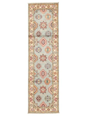 Noué À La Main Kazak Fine Tapis 82X296 De Laine Marron/Jaune Petit