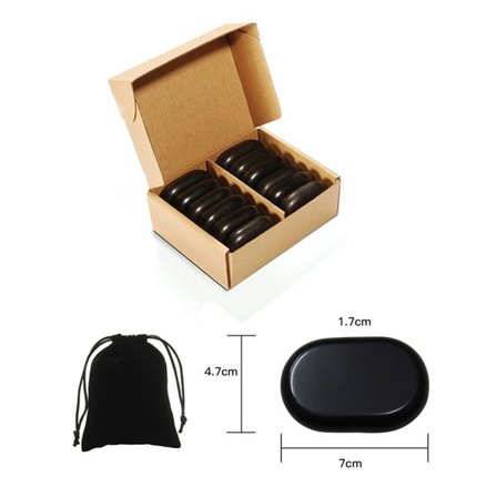 Massasjestener Hot Stone - 12-Pk Small
