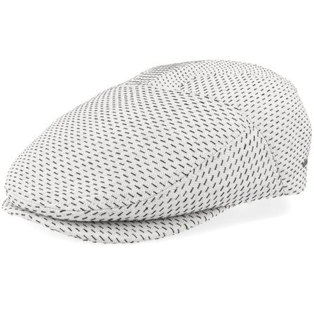 Bailey - Vit flatcap Keps - Lyle White Flat Cap @ Hatstore