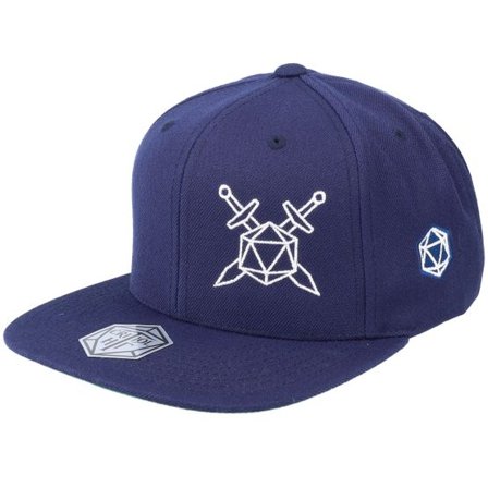 Critiql Hit - Blå snapback Keps - Swords And Dice D20 Navy Snapback @ Hatstore