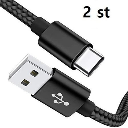 2 st 1 m USB-C färgade kabel