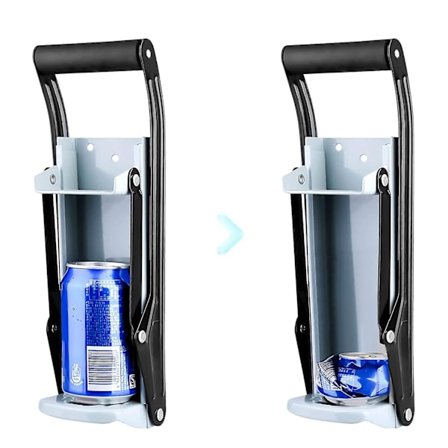 Drikkevareknusere til genbrug fritstående, 16oz Heavy Duty vægmonteret 2 i 1 dåseknuser nem at bruge dåsekomprimator