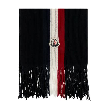 Moncler, Wool Scarf Blauw, Heren, Maat:ONE Size,wol,strepen