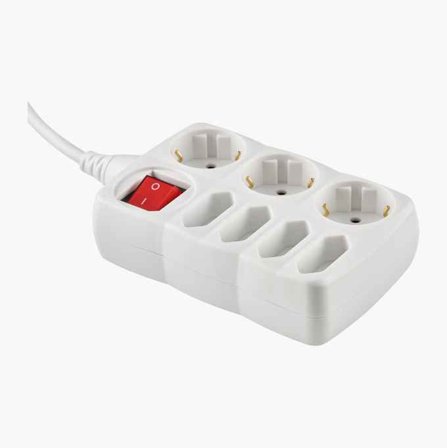 Grenuttag 3+4-vägs vit