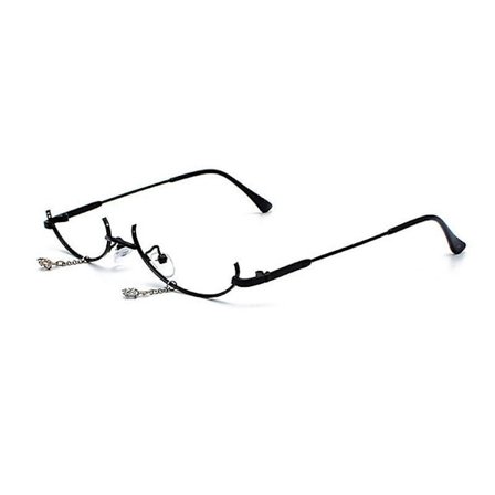 Populära Vintage Nedre Halvram utan Linser Damglasögonram Vattendroppshänge Dekorativa Glasögon Tom Ram