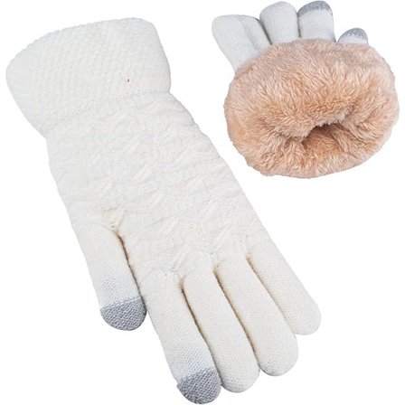 Vintervarme Touchscreen-hansker Kompatibel med kvinner, termiske strikkede ullhansker med fleecefôr Kompatibel med kaldt vær