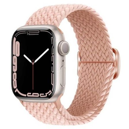 Flettet Solo Loop-reim Kompatibel med Apple Watch-reim 42mm 44mm 45mm 46mm 49mm, Elastiske Sport-reimer for Apple Watch SE