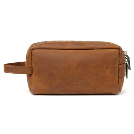 Ægte læder rejse toilettaske herrer vasketaske læder vasketaske herrer rejse skønhedstasker