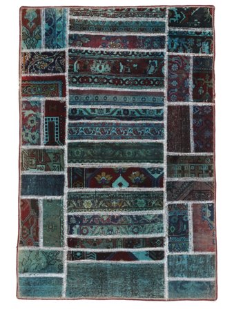 Patchwork Matta Modern Svart/Mörkgrå (Ull, Persien/Iran)