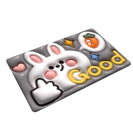 3D Tegneserie Hvit Kanin Baderomsmatte Sklisikker Svært Absorberende Diatoméjord Baderomsmatte