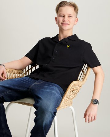 Lyle & Scott SS Waffle Shirt Svart Skjorter Gutt - Kids Brand Store