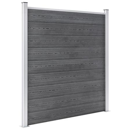 Vidaxl Staketpanel Wpc 180x186 Cm Grå Grå