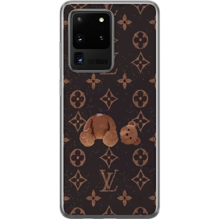 Kompatibel Mobilcover til Samsung Samsung Galaxy S20 Ultra Luksuriøst monogrammønster med knust bamse i mørk modeæstetik