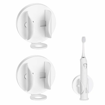 Elektrisk tandbørsteholder til væg, 2 stk. tandbørsteholder, tandbørsteholder til vægmontering, hvid tandbørsteholder