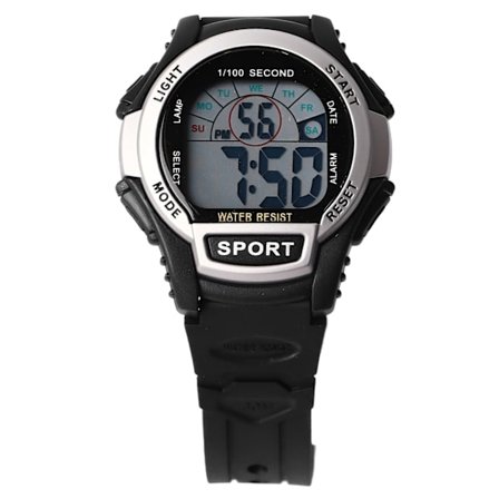 Electric Men Digital Sports Watch Waterproof Luminous Sports Watch för Studenter Herr Svart