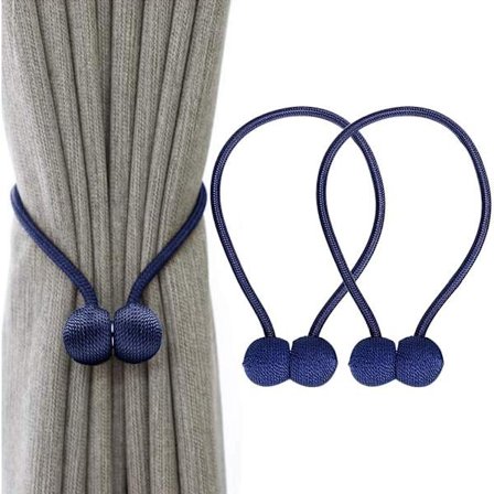 Magnetisk flettet gardinbinding 2-delt (blå)