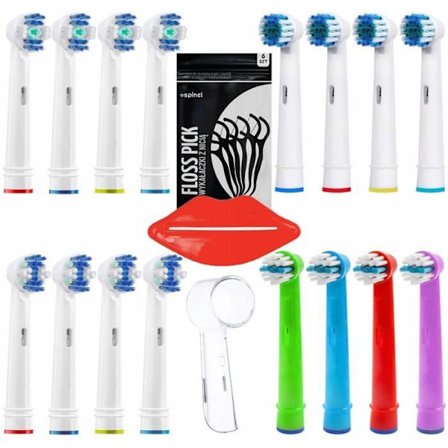 Elektrisk tandborste - Oral B - 16 kompatibla borsthuvuden - 3D White Floss Precision Kids - Tandvård