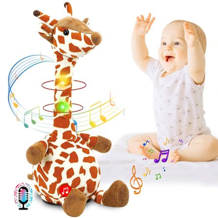 Pratande Giraff Plyschleksak, Dansande Sjungande Inspelande Bebisleksak, Luminous Baby Interaktiv Plyschleksak för 2 3 4+ Års Barn (FMY)
