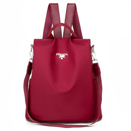 Ryggsäck dam elegant väskor: Damryggsäck stöldskydd skolväska flickor ryggsäck modern läderryggsäck daglig ryggsäck daglig ryggsäck, röd