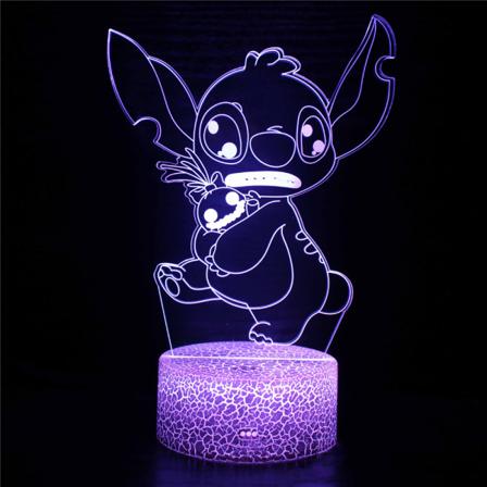 Stitch 3D-lampa LED nattlampa med touchkontroll Lamppresenter G