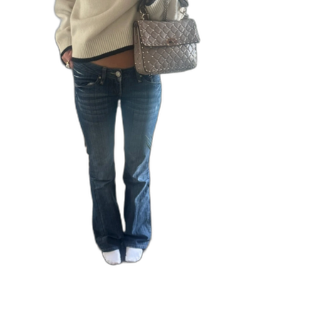 Lågmidjade bootcut jeans blå