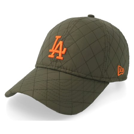 New Era - Los Angeles Dodgers Quilted 9TWENTY Dark Green/Orange Adjustable Adjustable Green Cap - MLB @ Hatstore