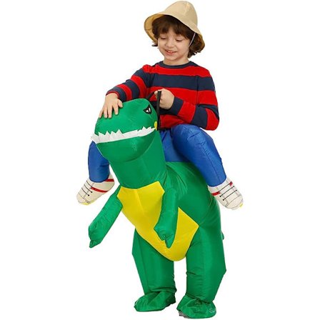 Uppblåsbar dinosauriedräkt för Halloween, maskotdräkt för cosplay, 121–145 cm