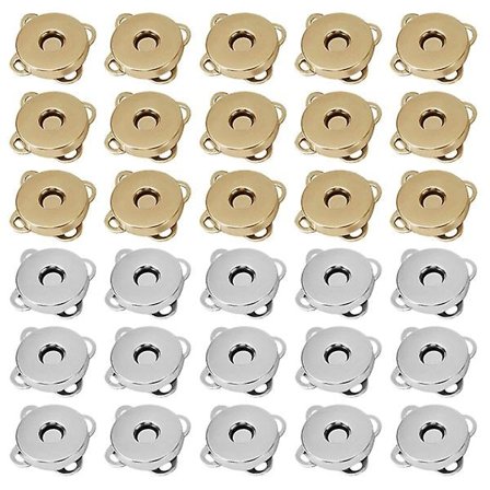 50 stk magnetiske trykknapper magnetiske knapper taske trykknapper spænder tøjtilbehør blandet farve Assorteret farve 1